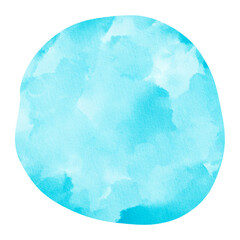 Blue Sky Pastel Watercolor Paint Stain Background Circle