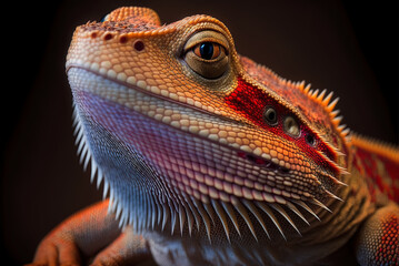 Dragon with a red het hypo on closeup Generative AI