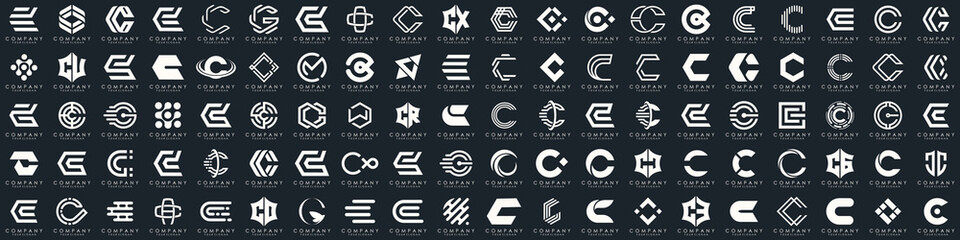 creative letter C logo icon set. design for business of luxury, elegant, simple.
