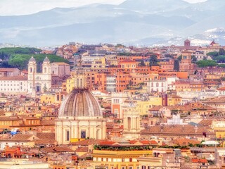 Fototapeta na wymiar Top view of buildings in Florence, Italy