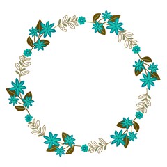 Fototapeta premium Floral boho wreath, design elements for invitations, greeting cards, posters. Hand drawing illustration