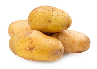 Fresh potatoes isolate on a white with clippng path.
