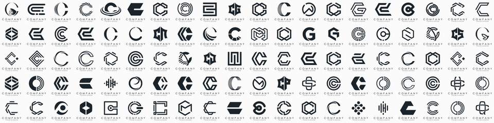 creative letter C logo icon set. design for business of luxury, elegant, simple.