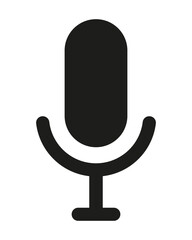 black microphone icon on white vector