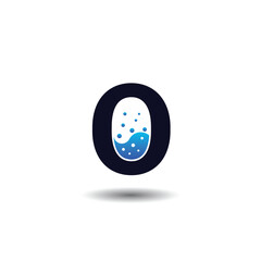 initial letter O monogram logo with liquid and bubble effect