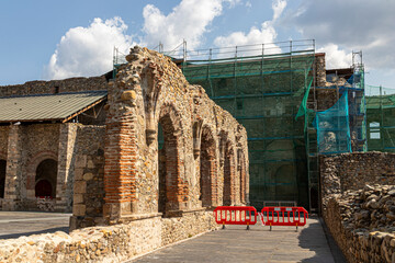 Restoration works in the ruined Monastery of Saint Mary of Carracedo, in Spain