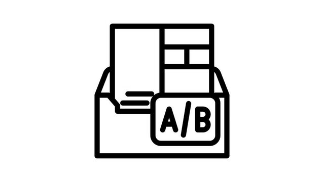 a b email split test line icon animation