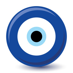 Turkish eye design. Vector illusration. Greek evil eye vector, symbol of protection. Glass Turkish eye Nazar Boncugu. Amulet, talisman from the evil eye