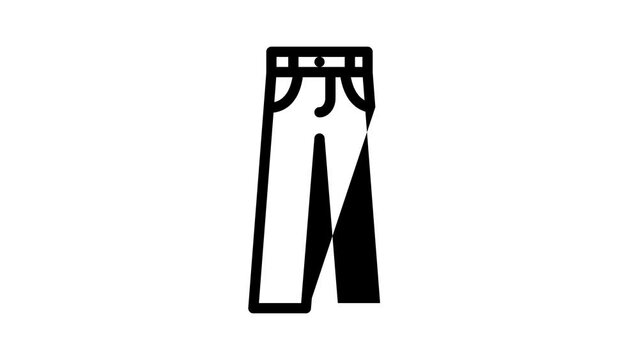 chino pants clothes line icon animation