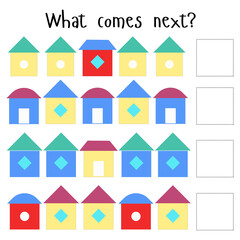 Educational game for children what comes next PNG illustration with transparent background
