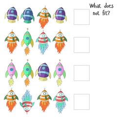 Fototapeta premium Educational game for children what does not fit PNG illustration with transparent background