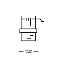 water well icon symbol logo illustration,editable stroke, flat design style isolated on white