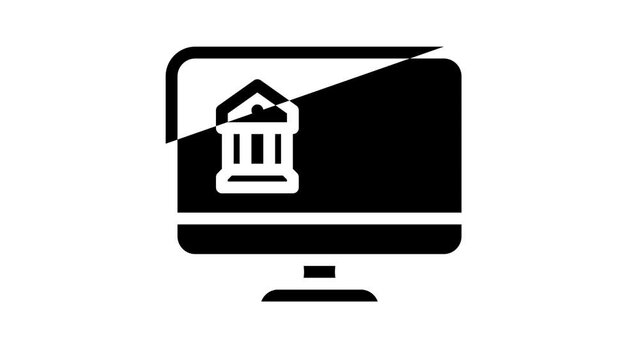 login and password for access in online banking line icon animation