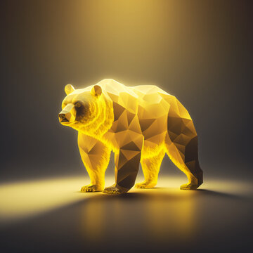 Illustration, Bear, Yellow, Animal.