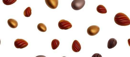 Golden easter eggs and specks, flecks
