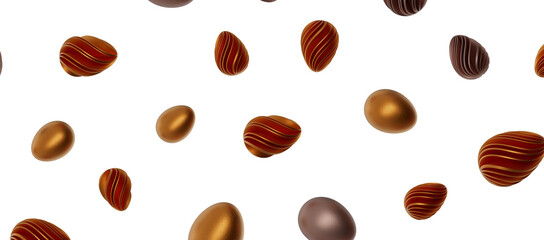 Luxury golden easter eggs isolated