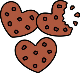 Cookie Icon Elements Colored Outline Style