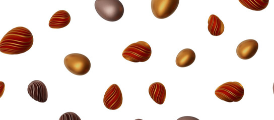 Golden easter eggs and specks, flecks