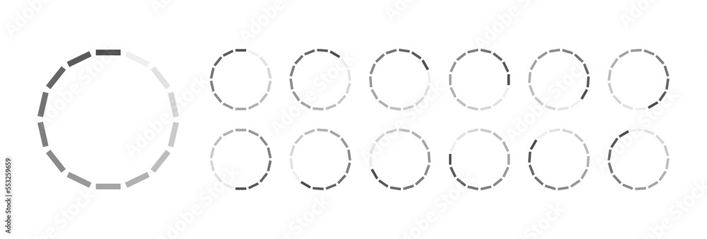 Fototapete circular loading buffering icons vector video ready for animation gif all keyframes frames bufring c