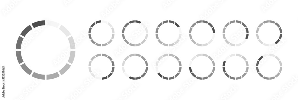 Fototapete circular loading buffering icons vector video ready for animation gif all keyframes frames bufring c