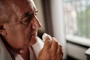 Senior Man Suffering from Allergy