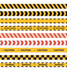 Warning tapes isolated on white background. Security warning tapes.Vector stock