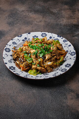 Delicious fried rice with  beef