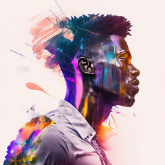 portrait of a person with painted face