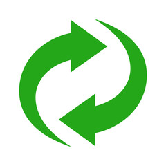 green refresh and rotation arrow vector icon - obrazy, fototapety, plakaty