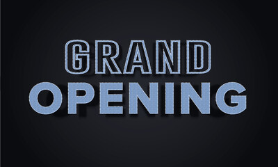 Grand opening 3d neon text effect with texture shape