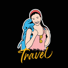 Travel girl vector illustration