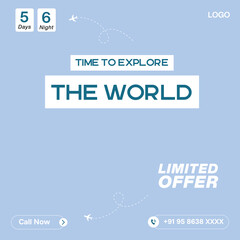 travel and tourism banner post or social media post template