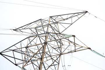 Modern electrical substation outdoors on sunny day