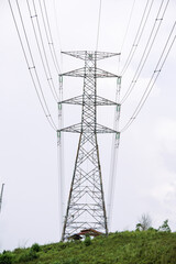 Modern electrical substation outdoors on sunny day