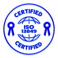 ISO13849 certification stamp for Functional Safety. EN ISO 13849 applies to Electronics and Software Engineering for the Automotive industry.