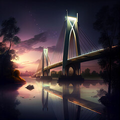 Obraz premium bridge at sunset
