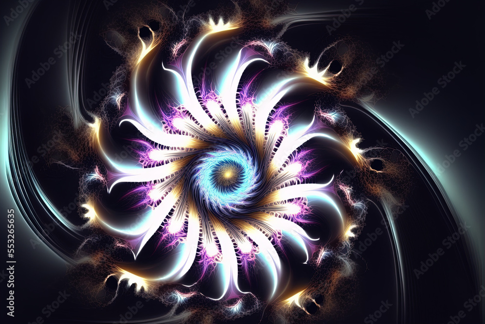 Poster light fractals as an abstract backdrop generative ai