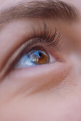 close up of a woman eye