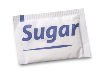Small sugar packet isolated