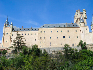 Fototapeta na wymiar Panoramic view of castle on the sunny day. Segovia. Spain.