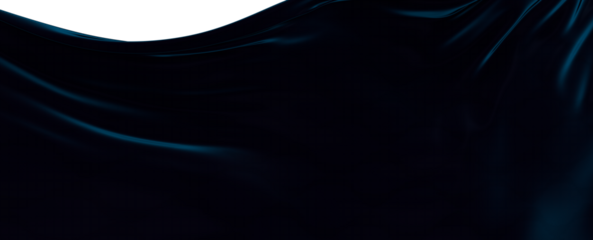 Blue wavy shapes on a black background. 3d trendy modern background.