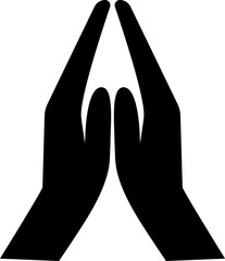 Praying hands gesture sign. Religion signs and symbols.