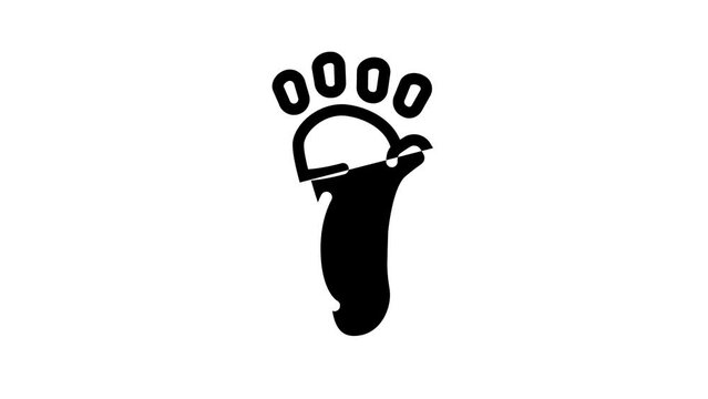 monkey animal hoof print line icon animation
