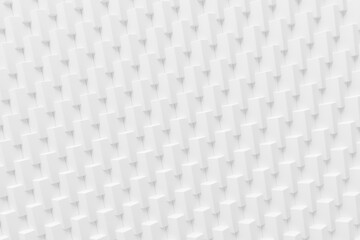 Abstract white rectangular prism shape connections background. Digital surface 3d render design illustration. Geometry pattern. Hex design template banner 3d illustration