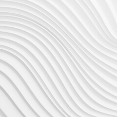 Abstract white wavy background, White curvy backdrop, 3d illustration.