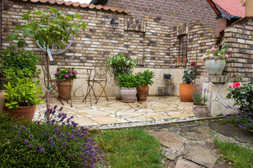 beautiful place in the garden in the mediterranean style - rustical garden