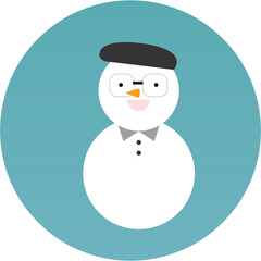 Artist Snowman with a bread hat and glasses
