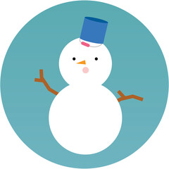 a snowman in a blue bucket
