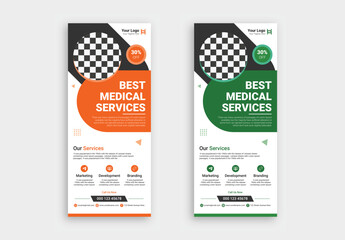Medical Roll-Up Banner design template, Ads banner Template