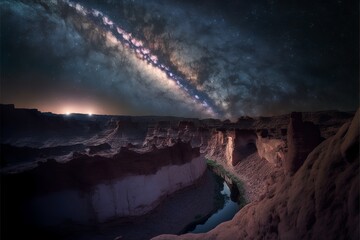 Obraz na płótnie Canvas Grand canyon under Milky Way